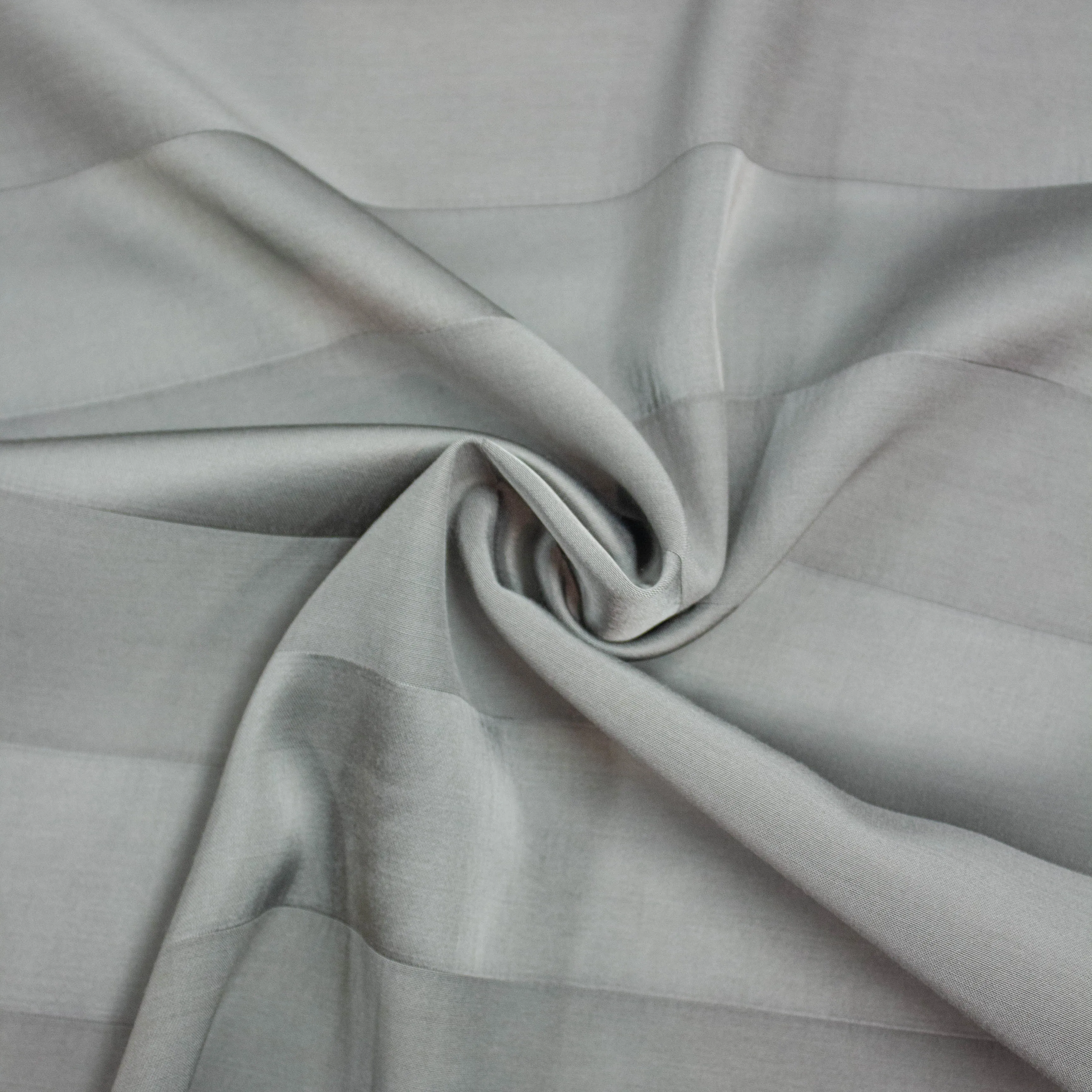Guss Grey Striped Cotton Viscose Blend