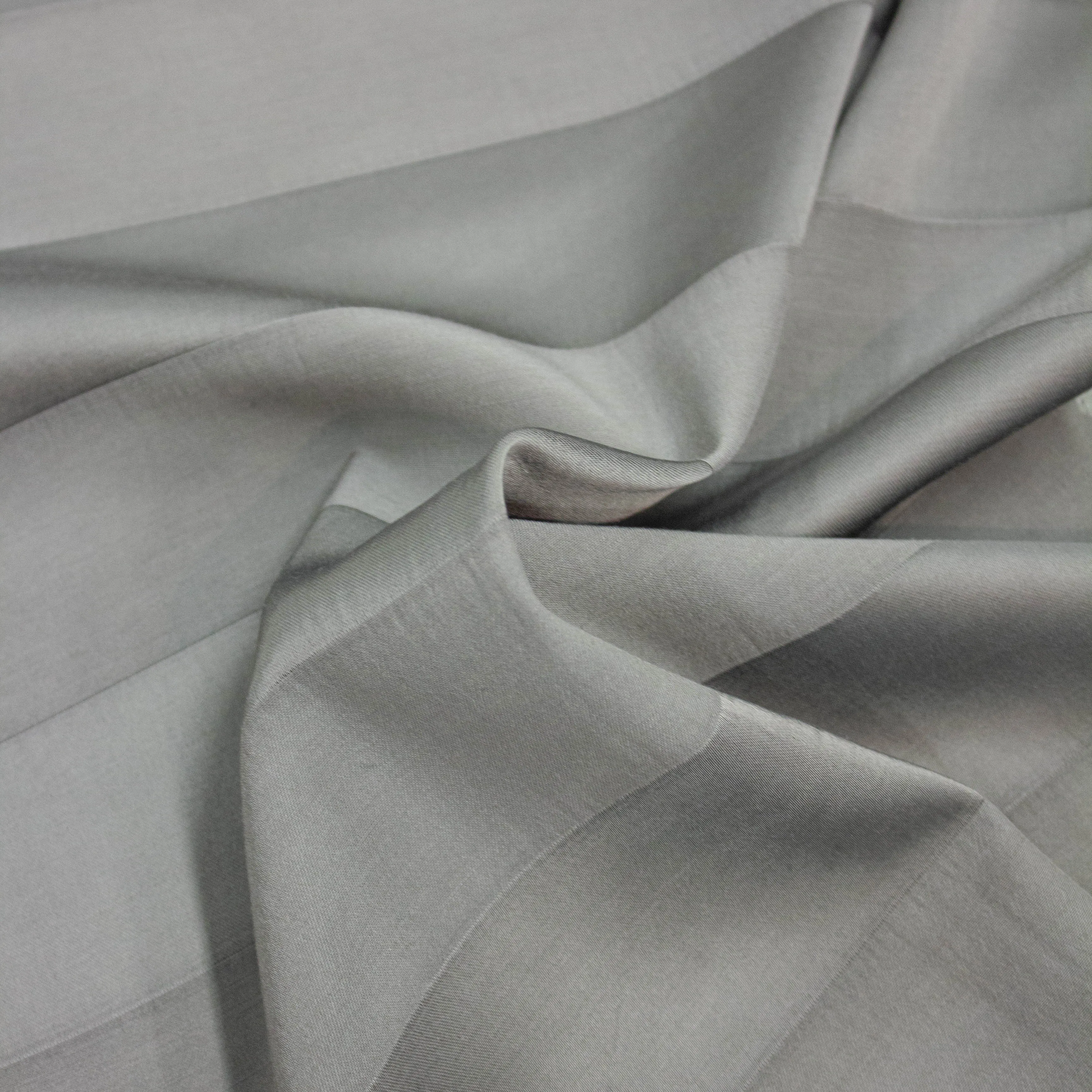 Guss Grey Striped Cotton Viscose Blend
