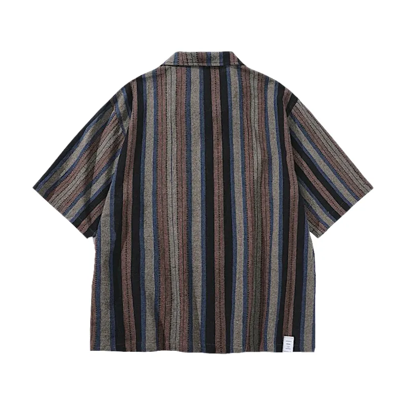 Havana stripe oversized camp shirt