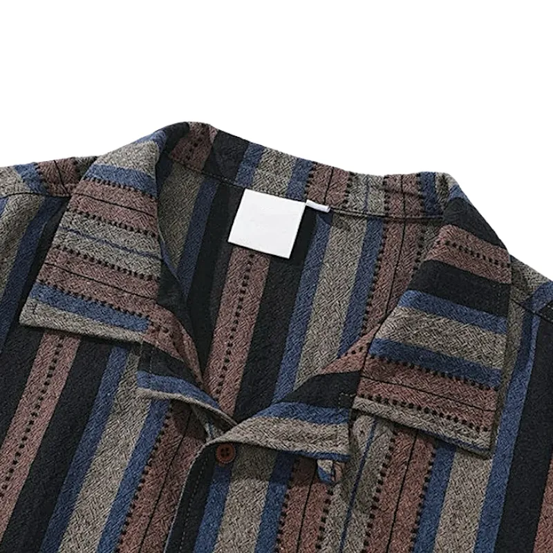 Havana stripe oversized camp shirt