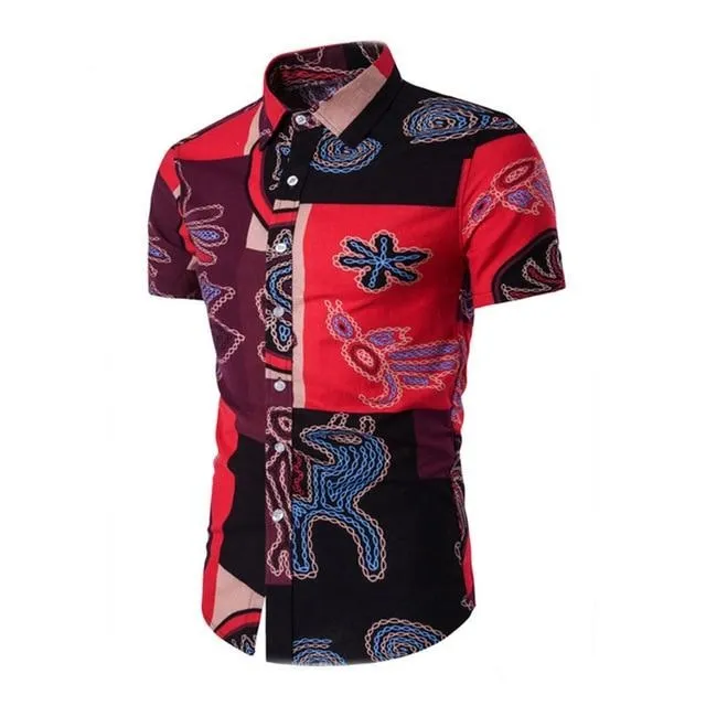 Hawaiian Tropical  Floral Dress Shirt