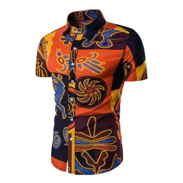 Hawaiian Tropical  Floral Dress Shirt