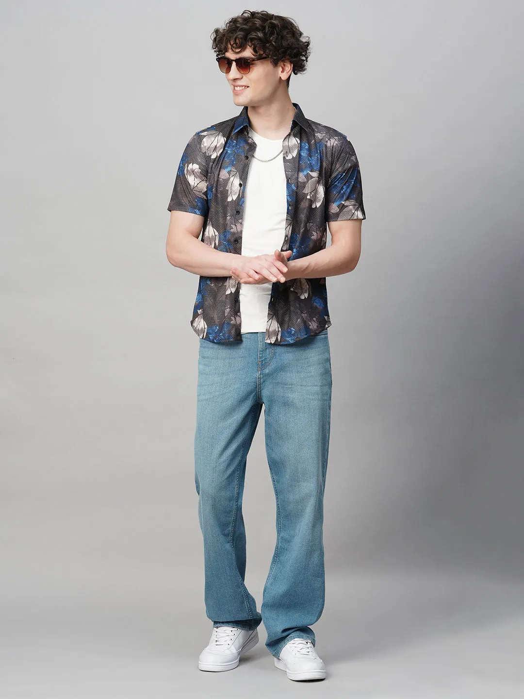 Iconic Printed Half Sleeves Men's Shirt