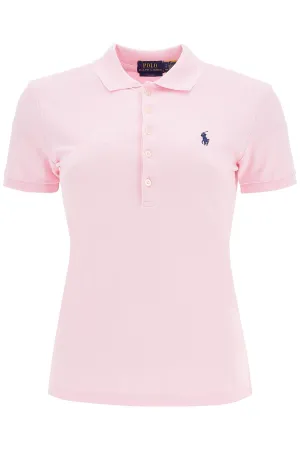julie slim fit five button polo shirt 211870245003 SUNKISSED PINK