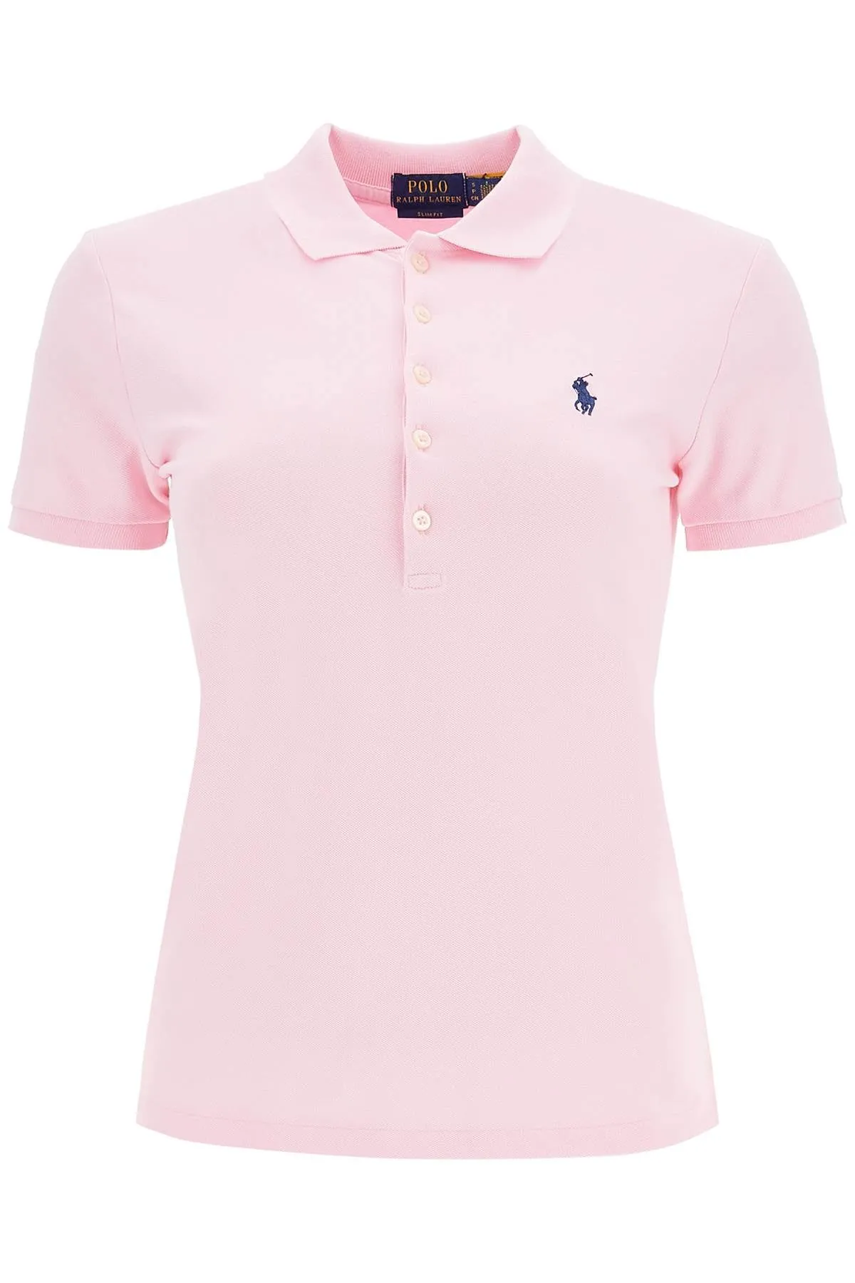 julie slim fit five button polo shirt 211870245003 SUNKISSED PINK