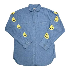 Kapital Smiley Button Up Shirt Blue Pre-Owned