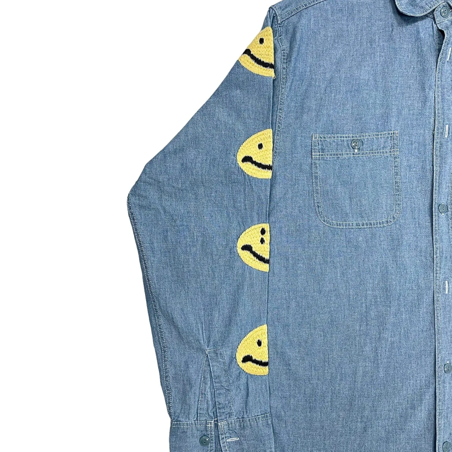 Kapital Smiley Button Up Shirt Blue Pre-Owned