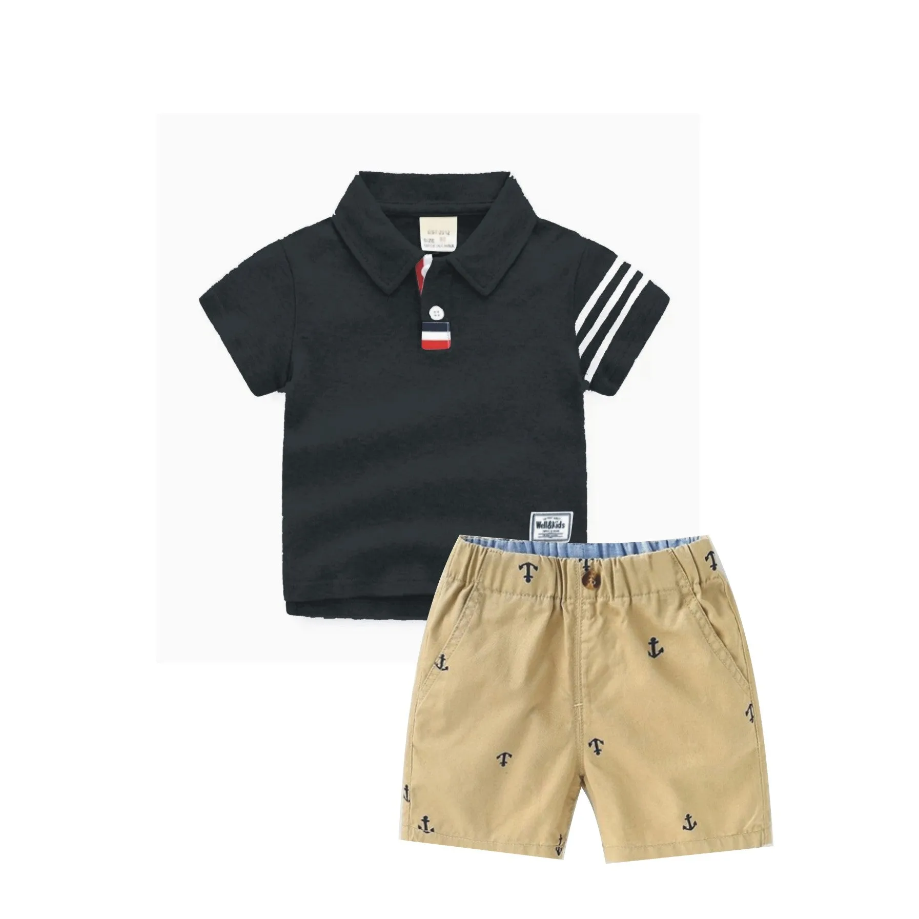 Korean Kids Poloshirt Boys Short Sleeve with Shorts
