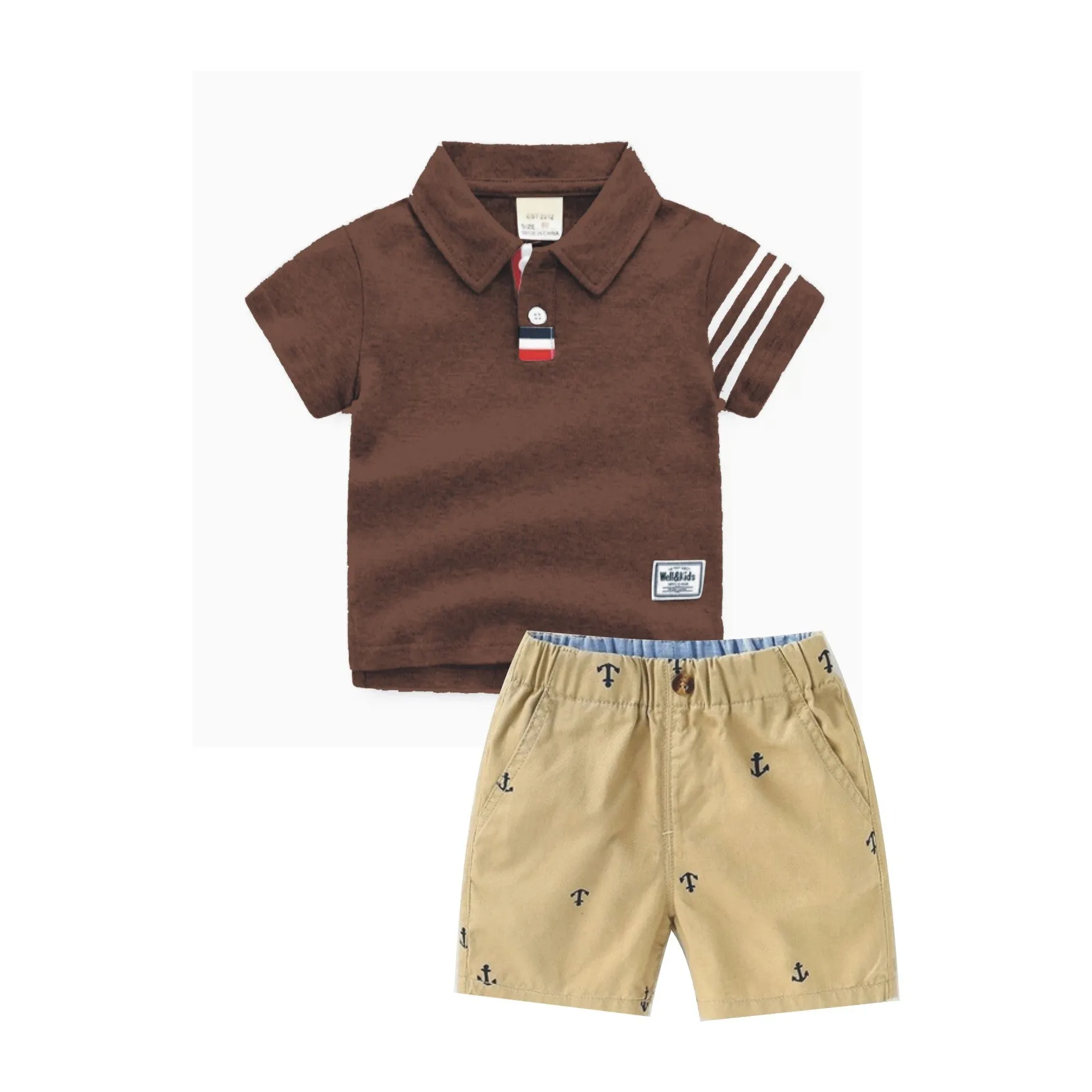 Korean Kids Poloshirt Boys Short Sleeve with Shorts