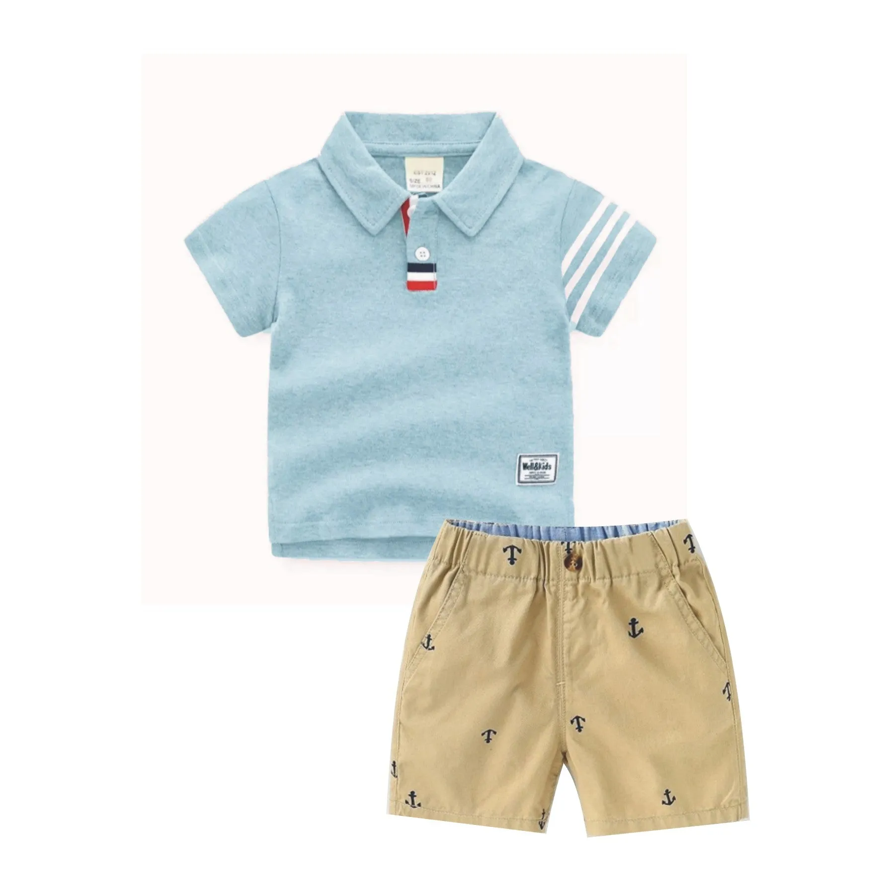 Korean Kids Poloshirt Boys Short Sleeve with Shorts