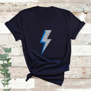 Ladies Blue Lightning Bolt T Shirt