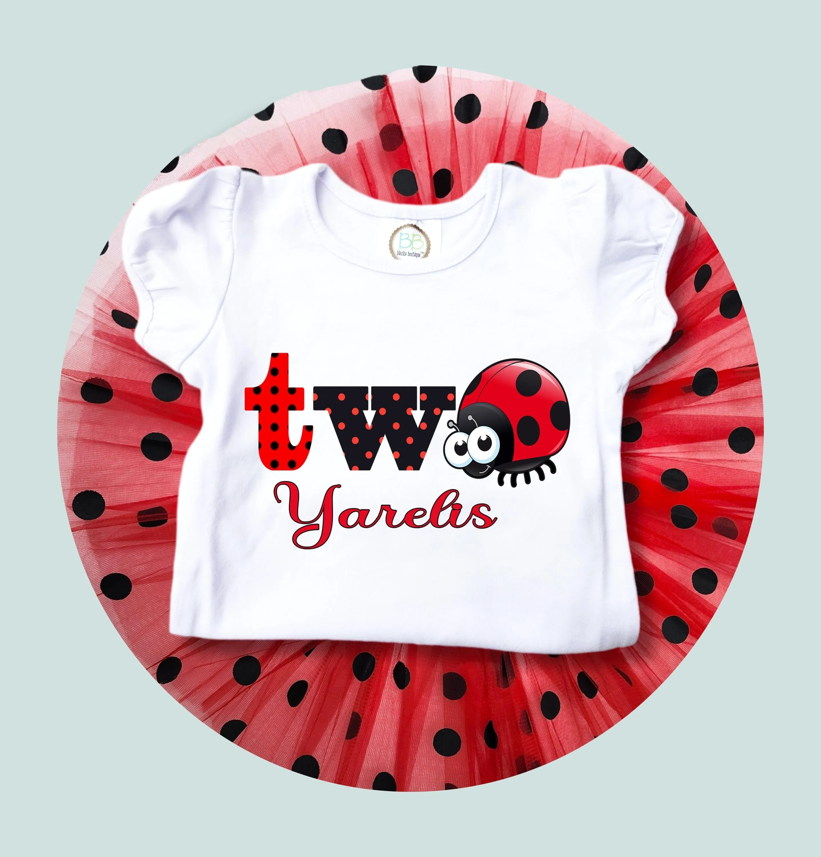 Ladybug tutu outfit, Girls Ladybug outfit, Little girls tutu birthday outfit, Girls ladybug shirt