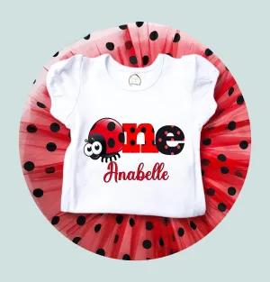 Ladybug tutu outfit, Girls Ladybug outfit, Little girls tutu birthday outfit, Girls ladybug shirt