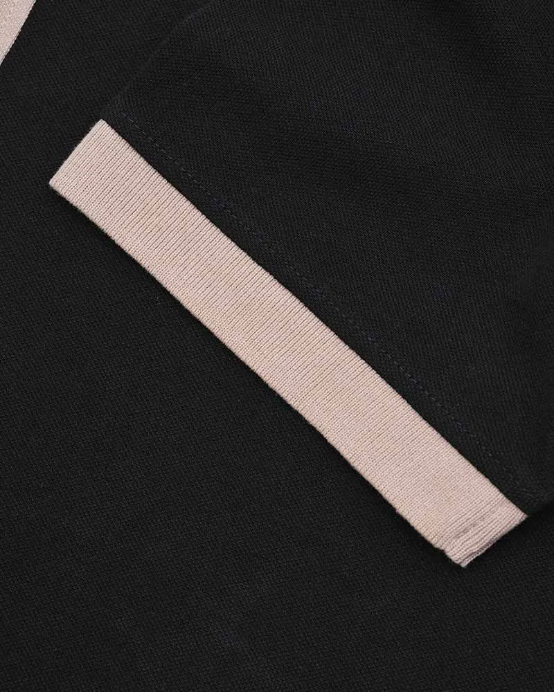 Lambretta Black/Nomad Vintage Panel Polo Shirts