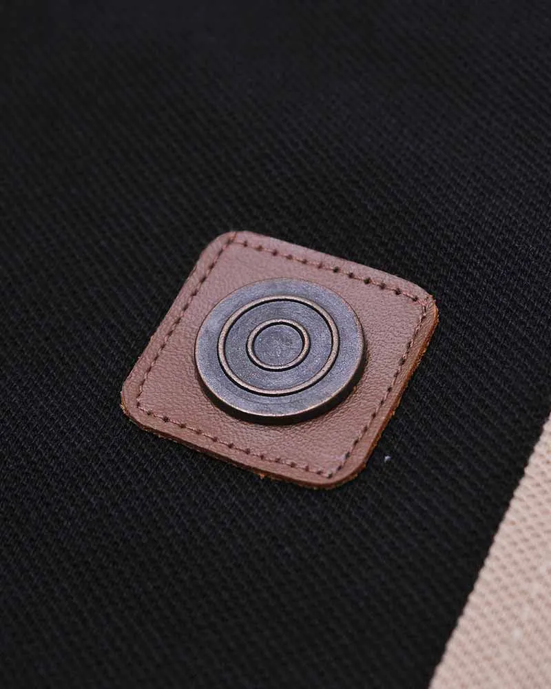 Lambretta Black/Nomad Vintage Panel Polo Shirts