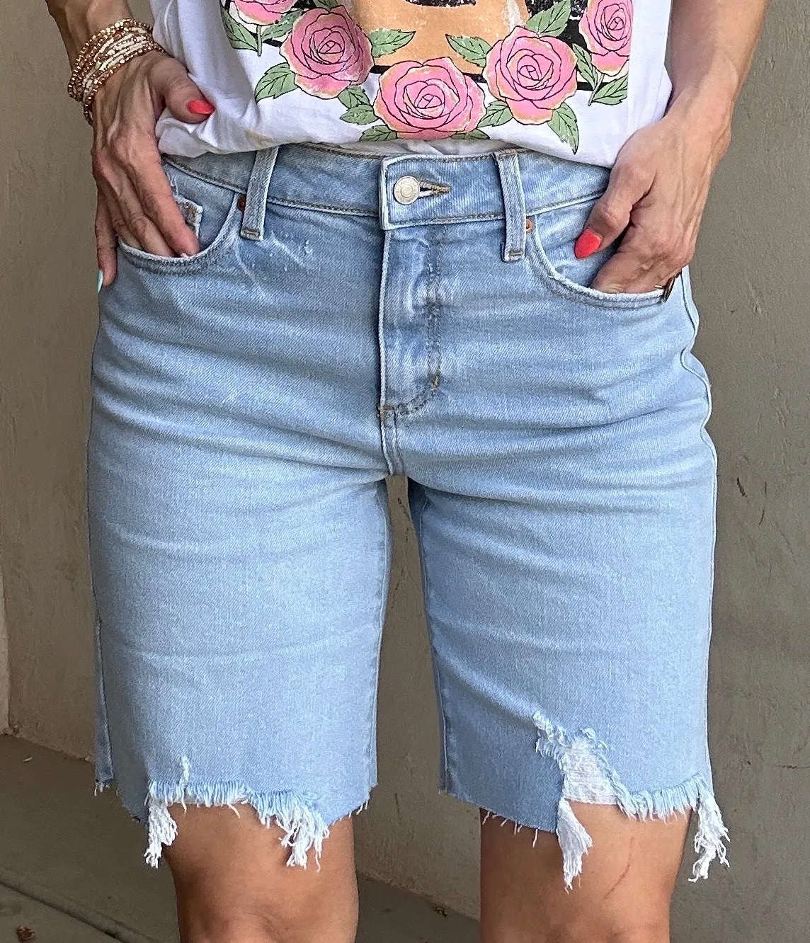 Laney Bermuda Short in Light Wash