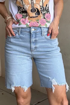 Laney Bermuda Short in Light Wash