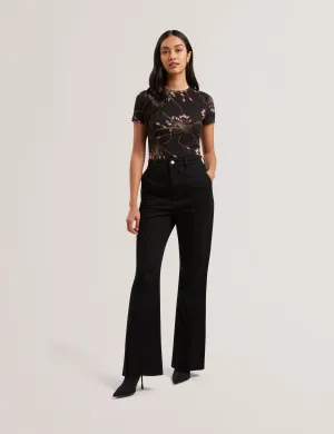 Lexiii Printed Fitted Tee Black