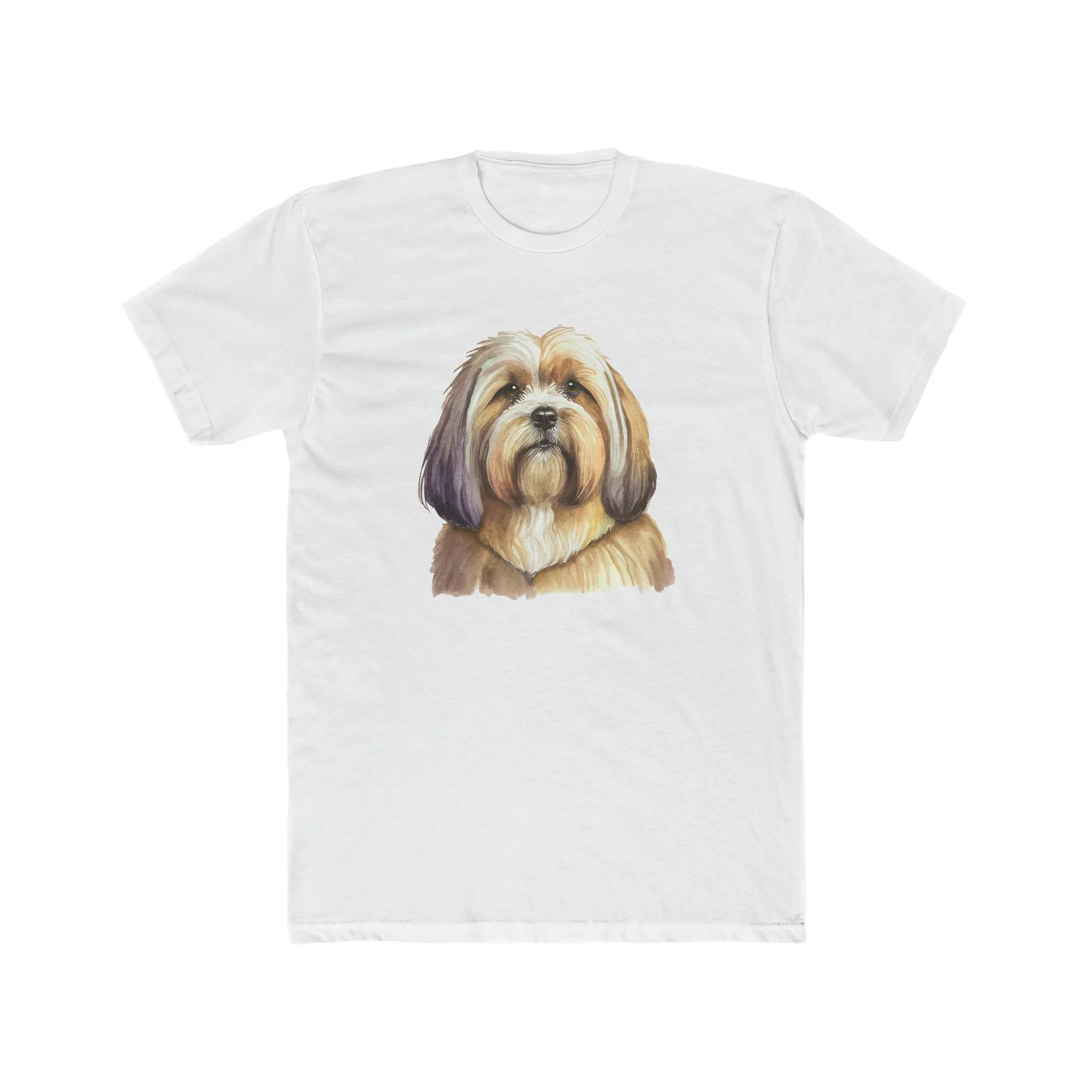 Lhasa Apso --  Men's Fitted Cotton Crew Tee