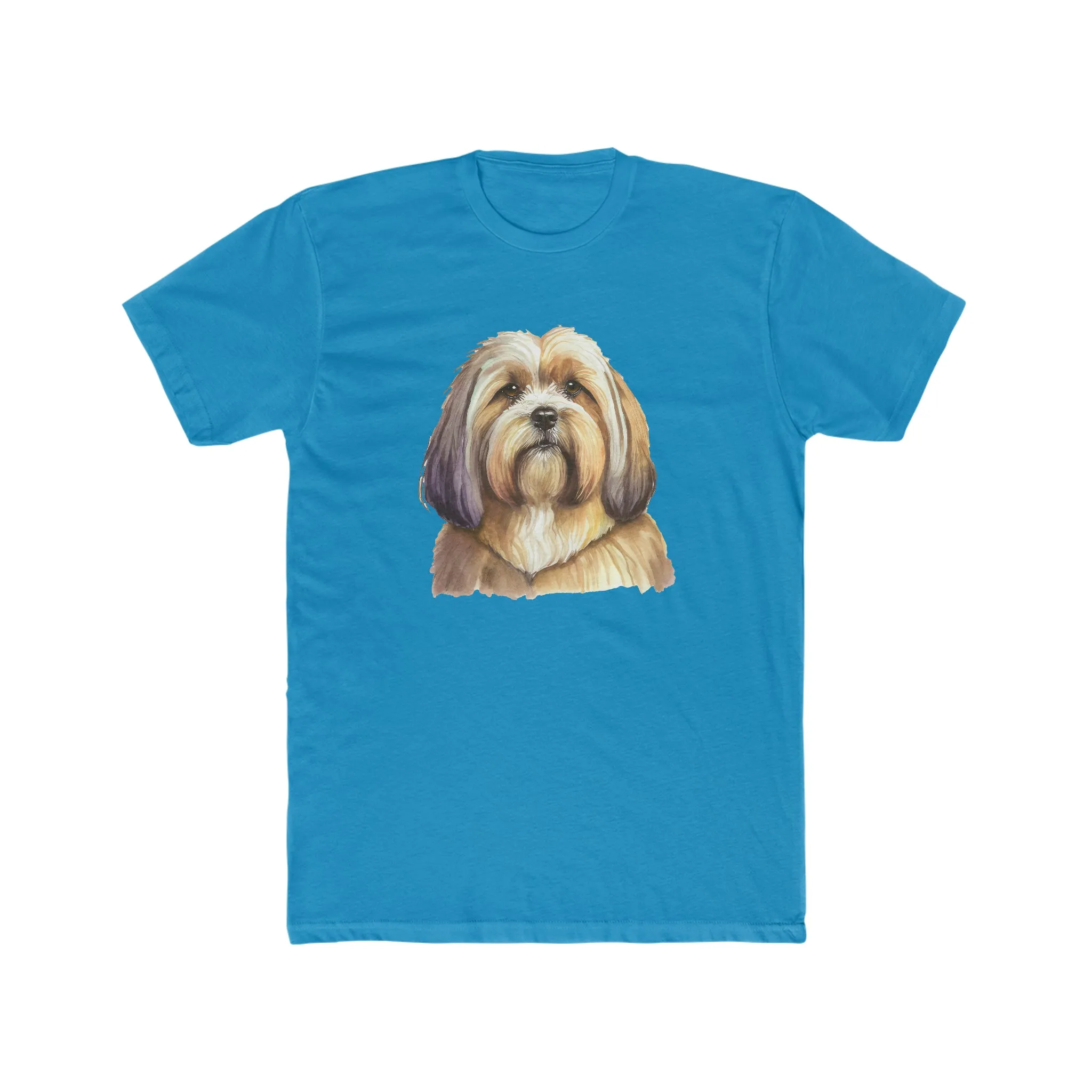 Lhasa Apso --  Men's Fitted Cotton Crew Tee