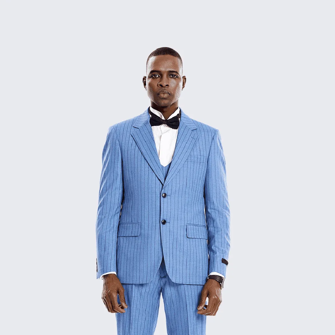 Light Blue Pinstripe Suit