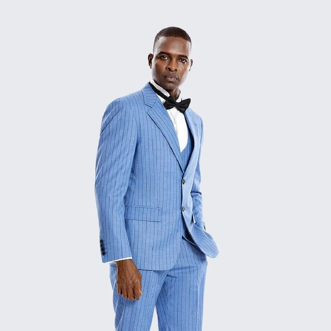 Light Blue Pinstripe Suit