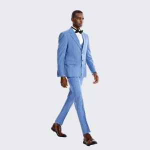 Light Blue Pinstripe Suit