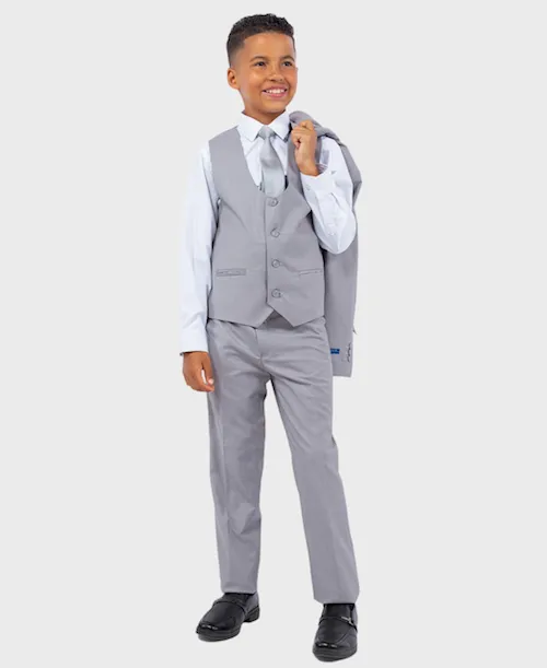 Light Grey Boys Slim Fit Suit