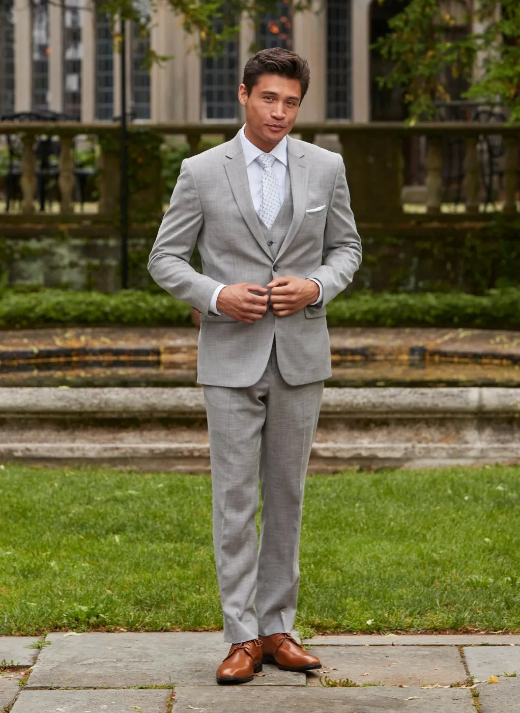 Light Grey Stretch Slim Fit Pants