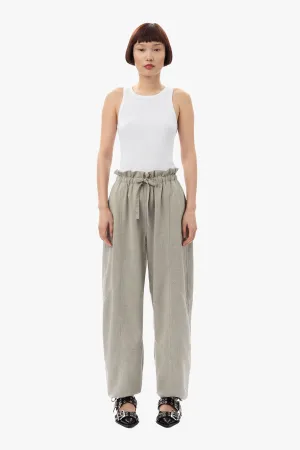 Light Melange Suiting Elasticated Waist Pants