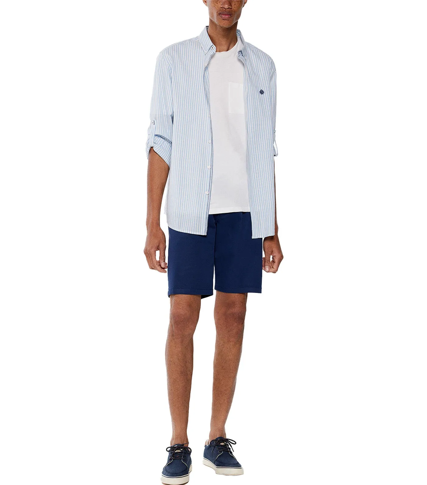 Light Striped Polo Shirt Light Blue