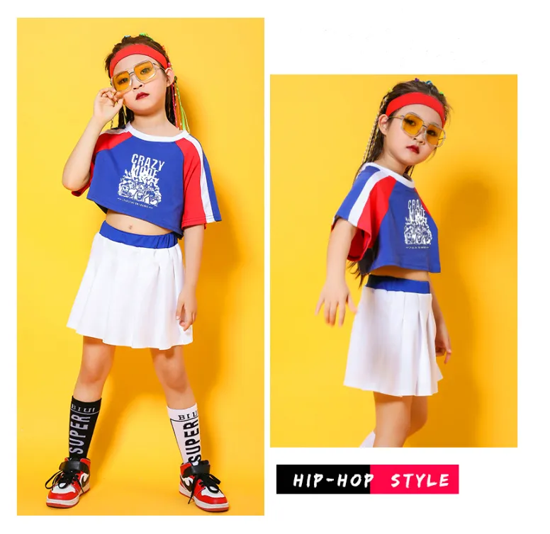 LOLANTA Girls Hip Hop Dance Tops Short Sleeve T-shirts