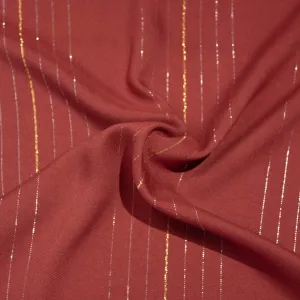 Lonys Brick Red Cotton Twill Lurex