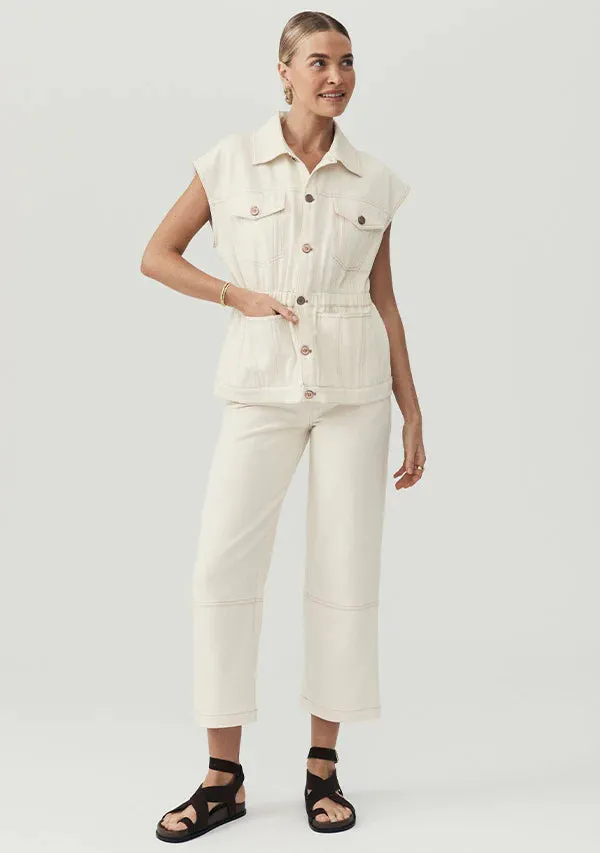 Lucia Denim Pants - Ivory