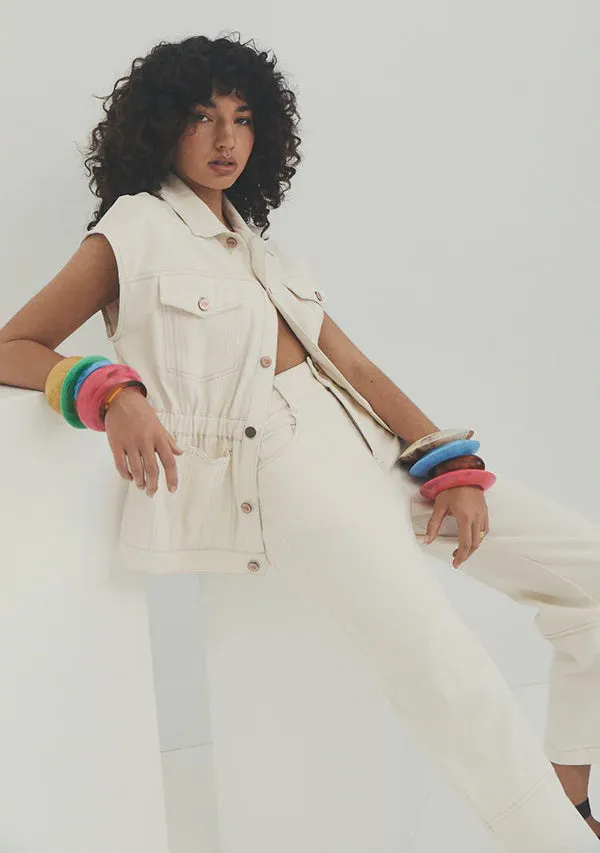 Lucia Denim Pants - Ivory