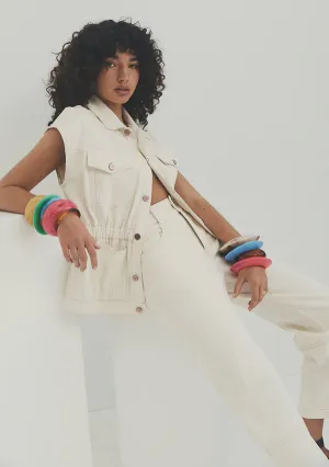 Lucia Denim Pants - Ivory