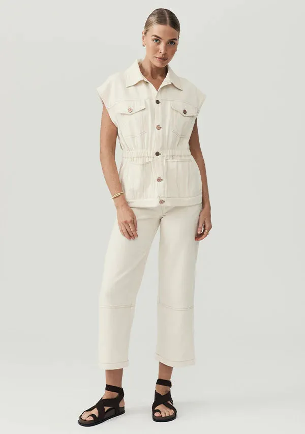 Lucia Denim Pants - Ivory