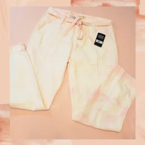 Lucky Brand Light Pink Tie-Dye Cropped Jeans Size 27