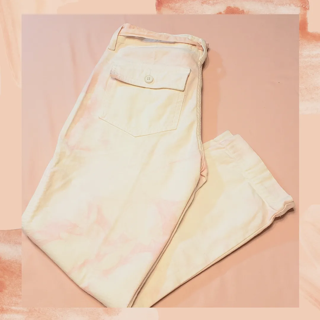 Lucky Brand Light Pink Tie-Dye Cropped Jeans Size 27