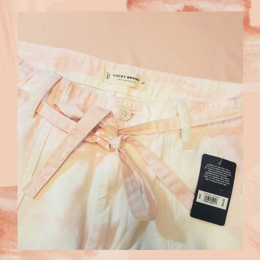 Lucky Brand Light Pink Tie-Dye Cropped Jeans Size 27