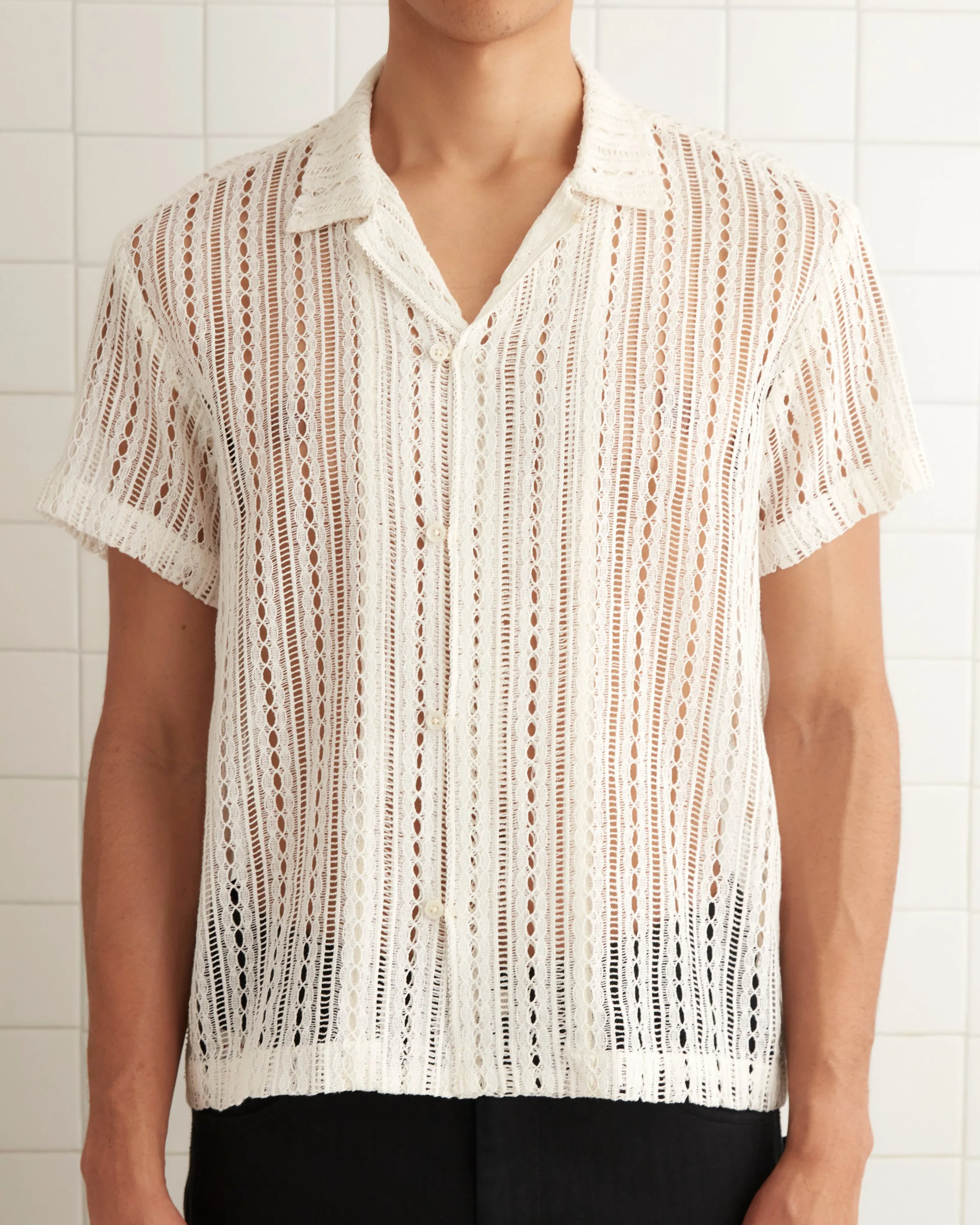 Meandering Lace Short Sleeve Shirt