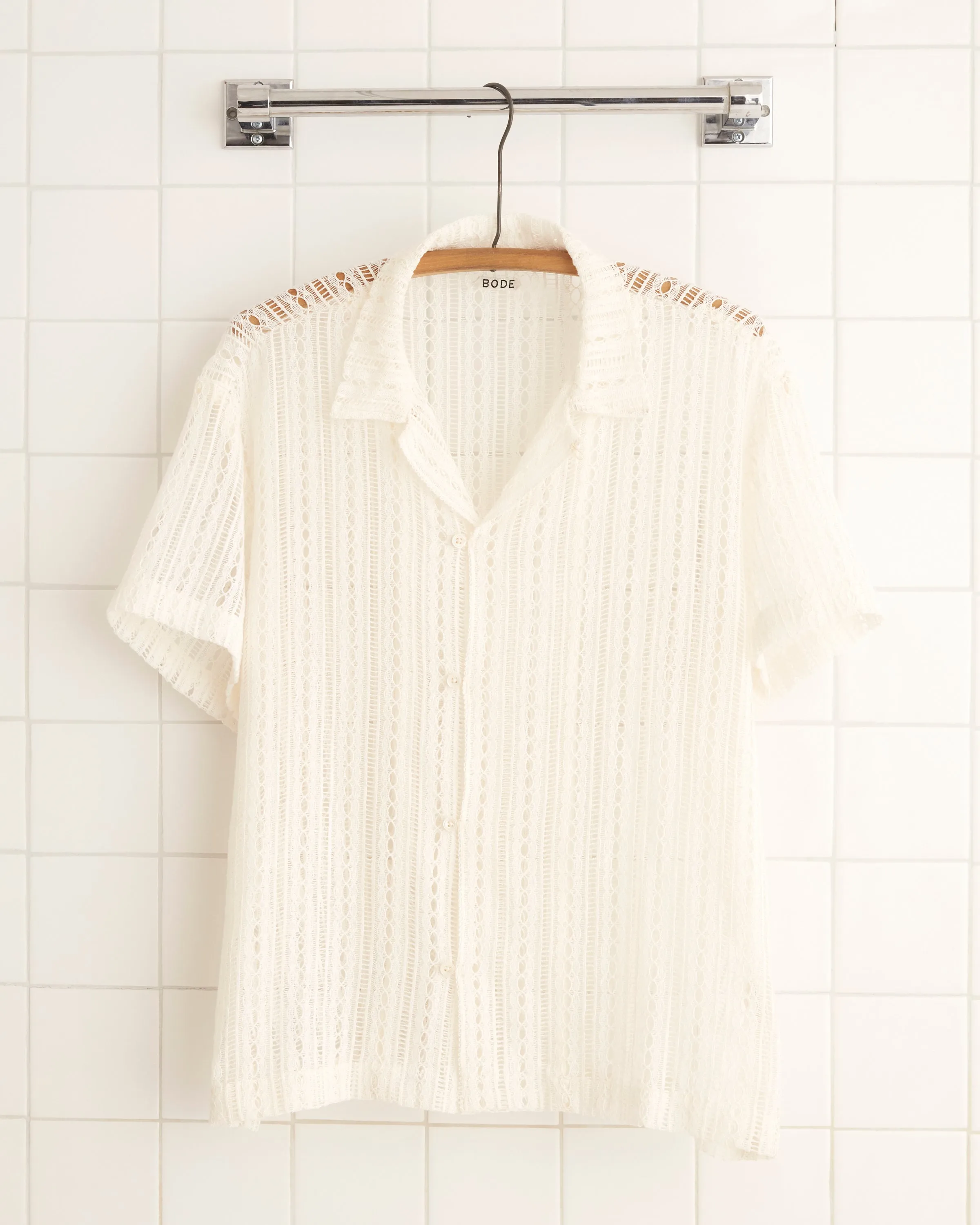Meandering Lace Short Sleeve Shirt