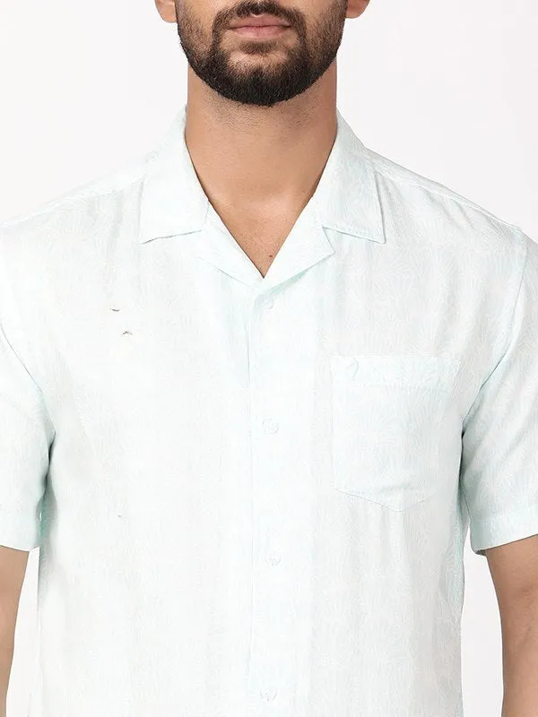 Men Printed Half Sleeve Rayon Blend Shirt