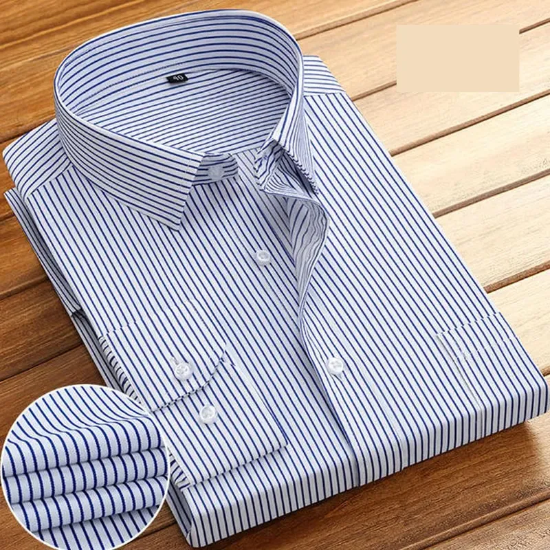 Men's Classic Striped Long Sleeve Shirt with Buttons | Ideal for All Seasons