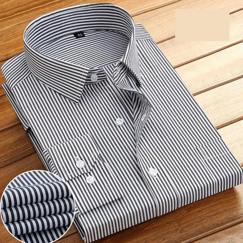 Men's Classic Striped Long Sleeve Shirt with Buttons | Ideal for All Seasons