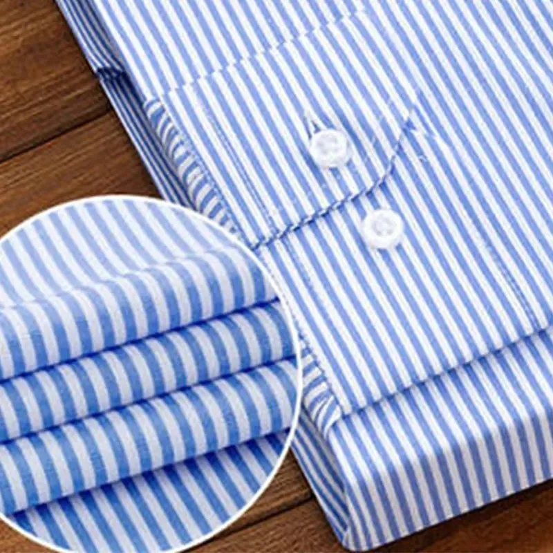 Men's Classic Striped Long Sleeve Shirt with Buttons | Ideal for All Seasons