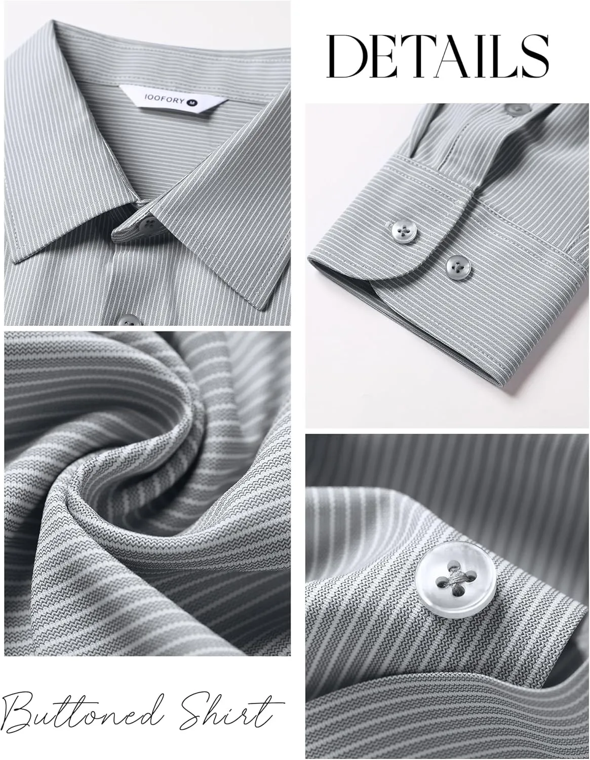 Mens Dress Shirts Long Sleeve Non Iron Breathable Wrinkle Free Stretch Regular Fit Men's Fitted Formal Shirts