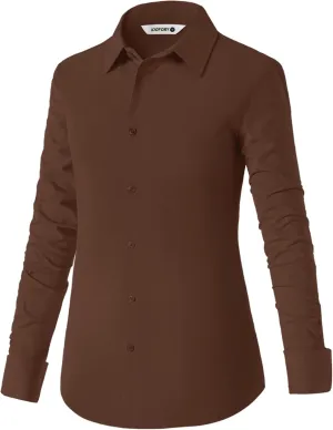 Mens Dress Shirts Long Sleeve Non Iron Breathable Wrinkle Free Stretch Regular Fit Men's Fitted Formal Shirts