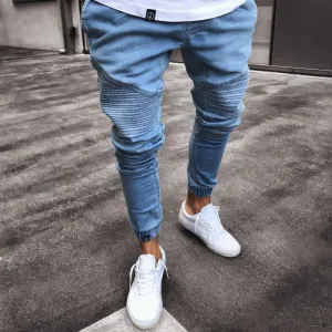 Men's Fashion Light Blue Skinny Jeans