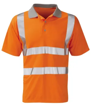 Men's Hi Vis Orange Short Sleeve Polo Shirt - MERCURY